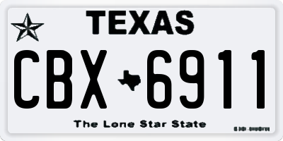 TX license plate CBX6911