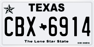 TX license plate CBX6914