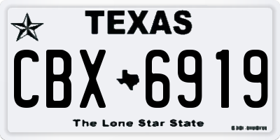 TX license plate CBX6919