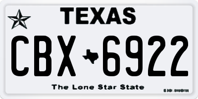 TX license plate CBX6922