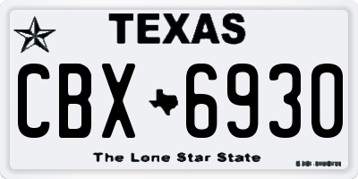 TX license plate CBX6930