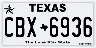 TX license plate CBX6936