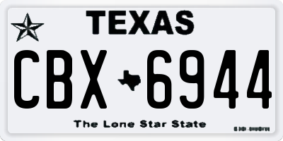TX license plate CBX6944