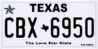 TX license plate CBX6950