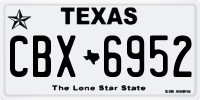 TX license plate CBX6952