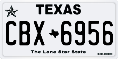 TX license plate CBX6956