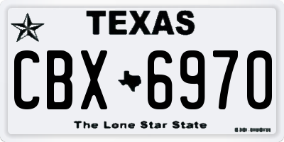 TX license plate CBX6970