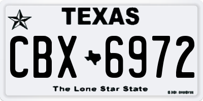 TX license plate CBX6972