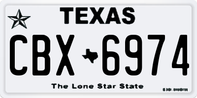 TX license plate CBX6974