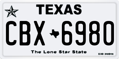TX license plate CBX6980