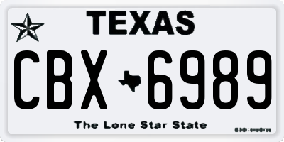 TX license plate CBX6989