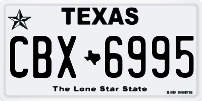 TX license plate CBX6995