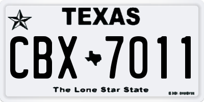 TX license plate CBX7011
