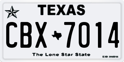 TX license plate CBX7014