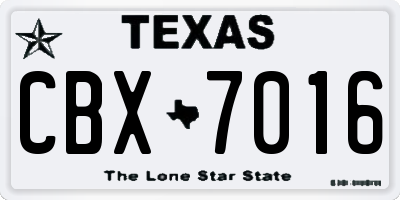 TX license plate CBX7016