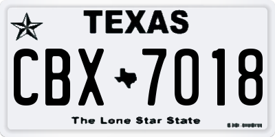 TX license plate CBX7018