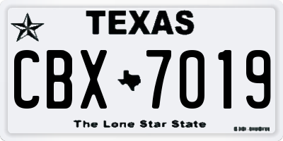 TX license plate CBX7019