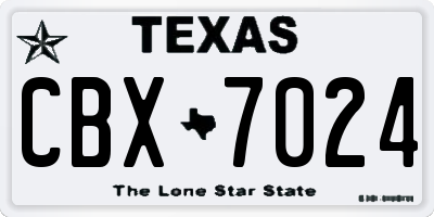 TX license plate CBX7024