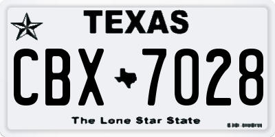 TX license plate CBX7028