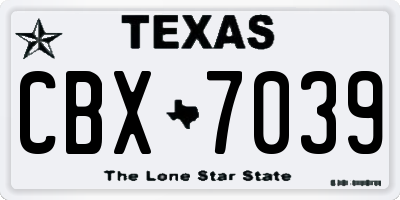 TX license plate CBX7039