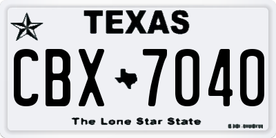 TX license plate CBX7040