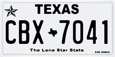 TX license plate CBX7041