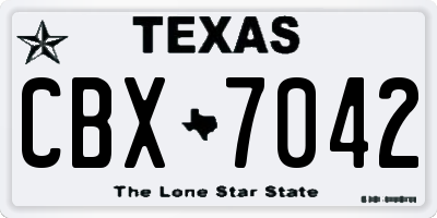 TX license plate CBX7042