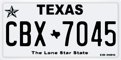 TX license plate CBX7045