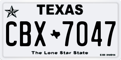 TX license plate CBX7047