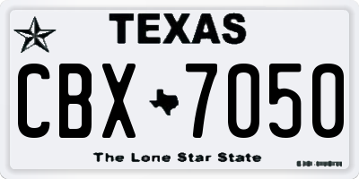 TX license plate CBX7050