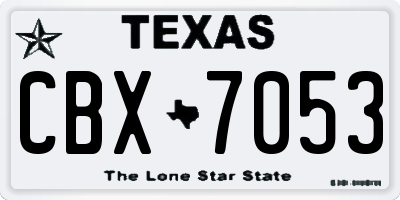 TX license plate CBX7053
