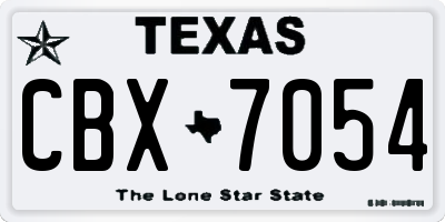 TX license plate CBX7054