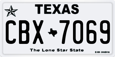 TX license plate CBX7069