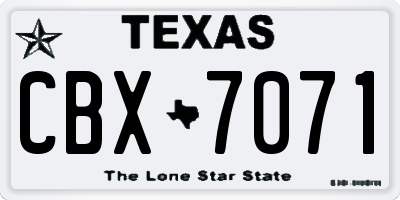 TX license plate CBX7071