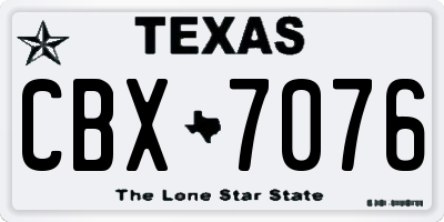 TX license plate CBX7076