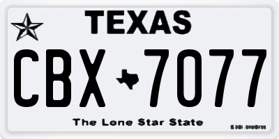 TX license plate CBX7077