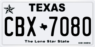 TX license plate CBX7080