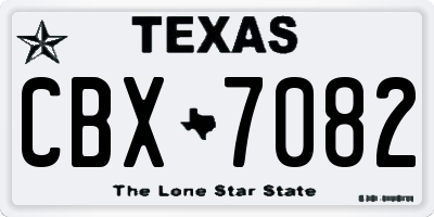 TX license plate CBX7082