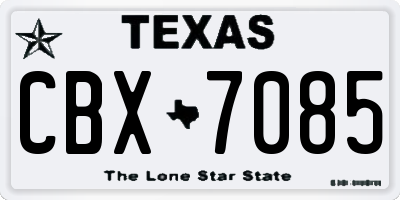 TX license plate CBX7085