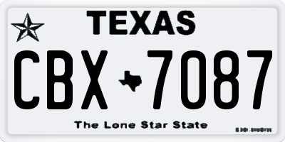 TX license plate CBX7087