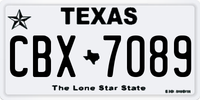 TX license plate CBX7089