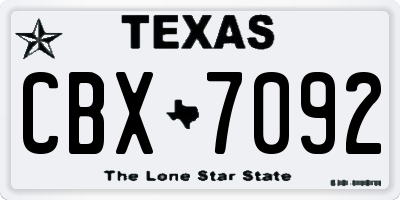TX license plate CBX7092