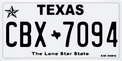 TX license plate CBX7094