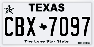 TX license plate CBX7097