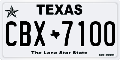 TX license plate CBX7100