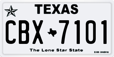 TX license plate CBX7101