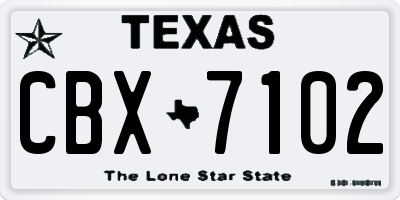 TX license plate CBX7102