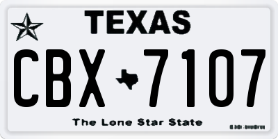TX license plate CBX7107