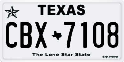 TX license plate CBX7108