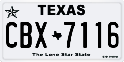 TX license plate CBX7116